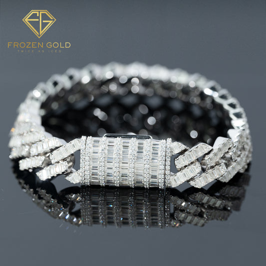12mm Miami Cuban Link Baguette Bracelet front - Frozen Gold Jewellers