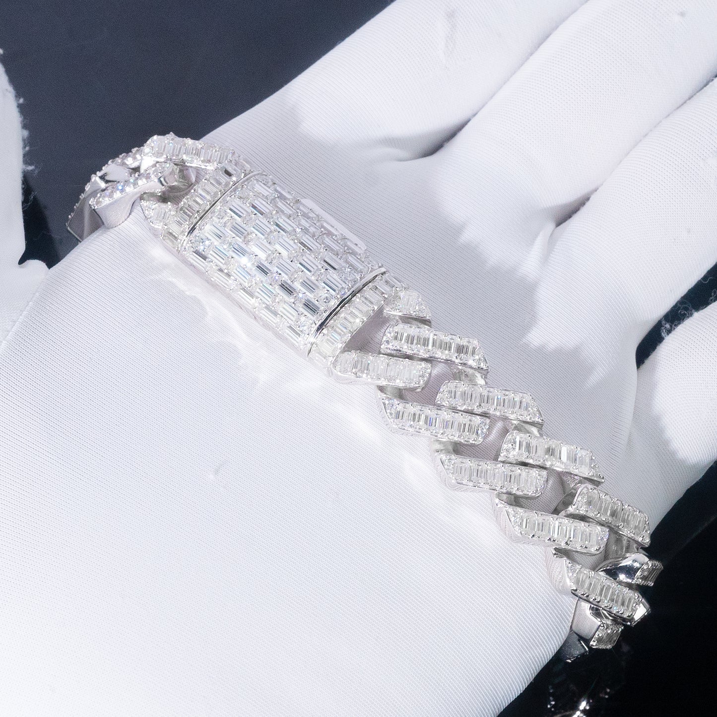 MIAMI CUBAN LINK BRACELET | 15MM | BAGUETTE CUT