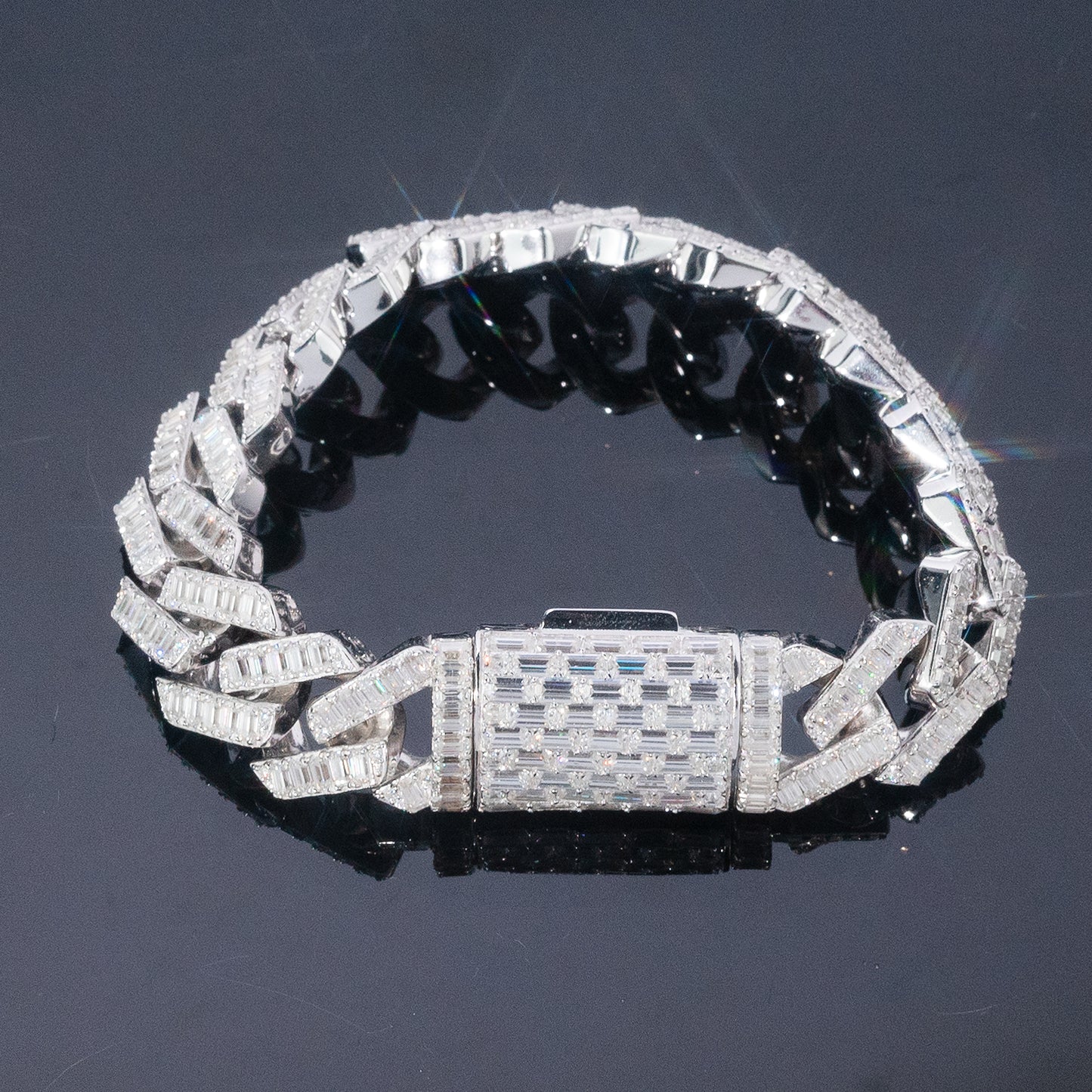 MIAMI CUBAN LINK BRACELET | 15MM | BAGUETTE CUT