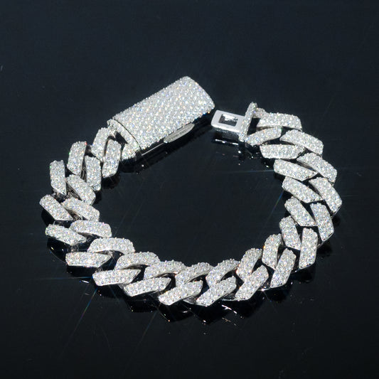 15mm Moissanite Cuban Link Bracelet - Frozen Gold Jewellers