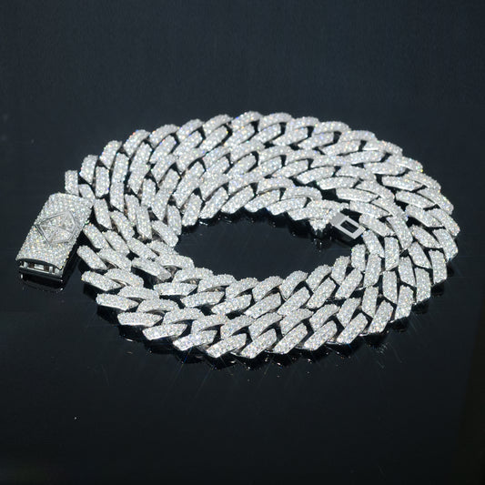 15mm Moissanite Cuban Link Chain Custom Clasp - Frozen Gold Jewellers