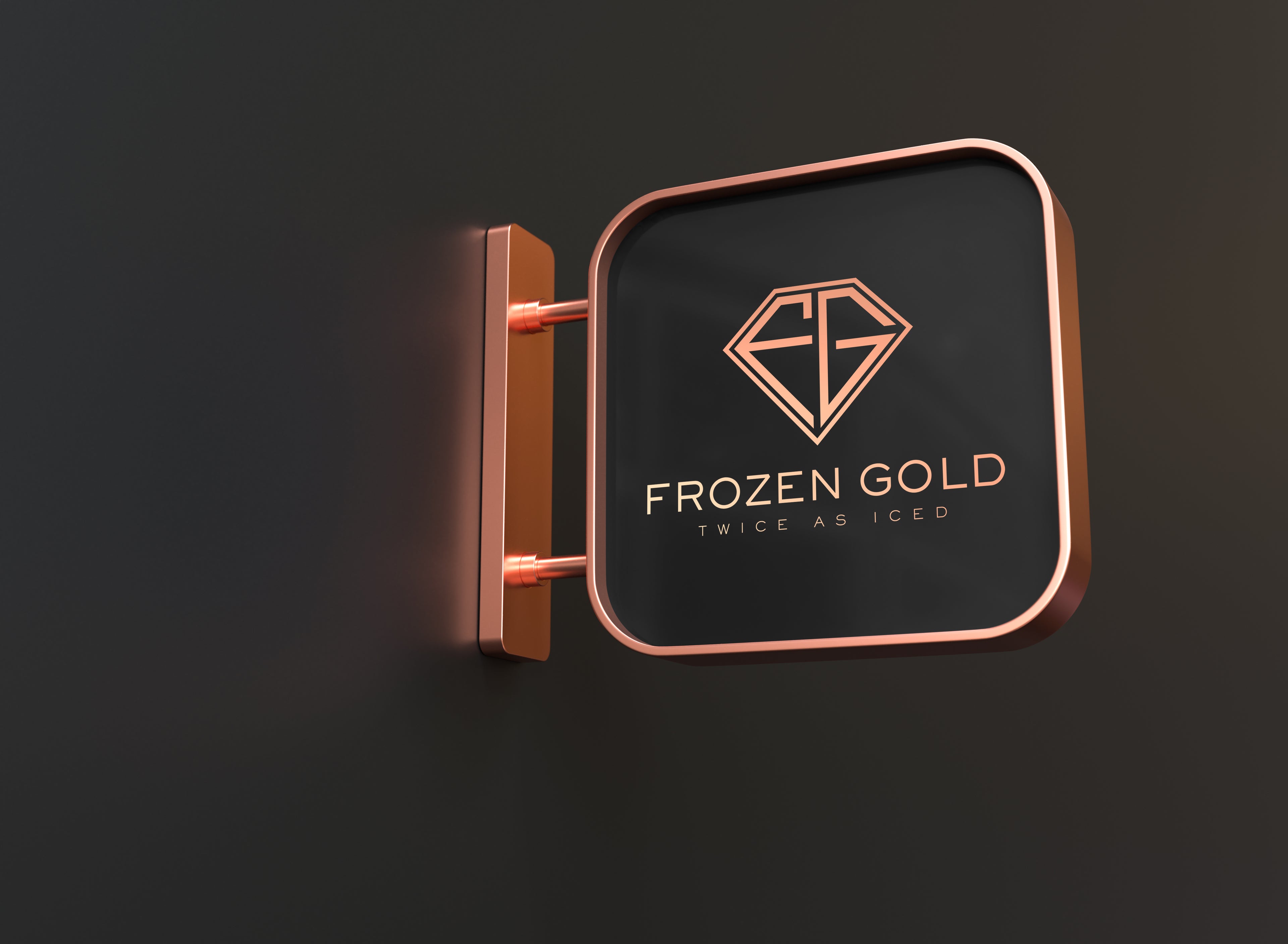 Frozen Gold Black and Gold Store Sign