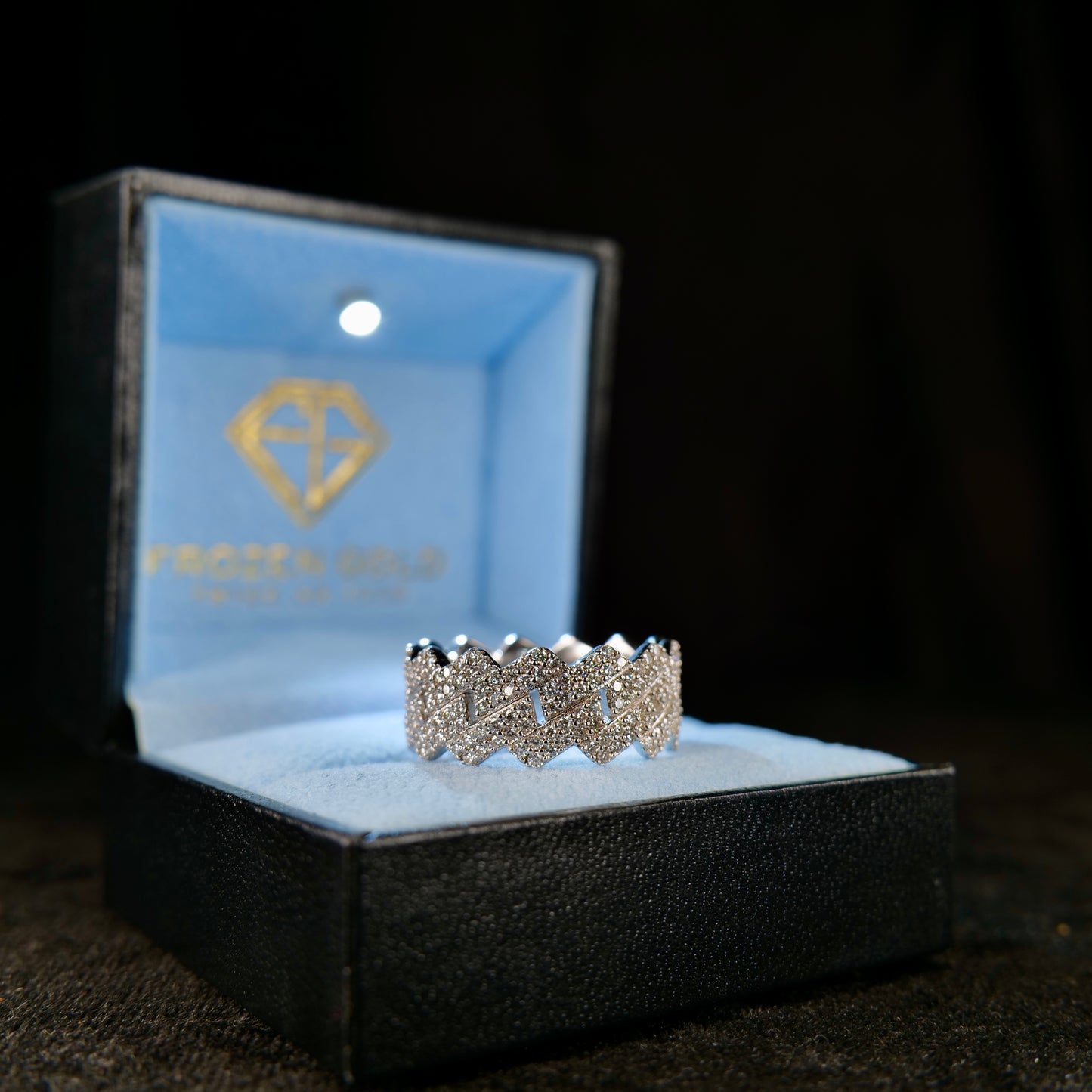 Miami Cuban Link Ring 10mm WG 2 - Frozen Gold Jewellers