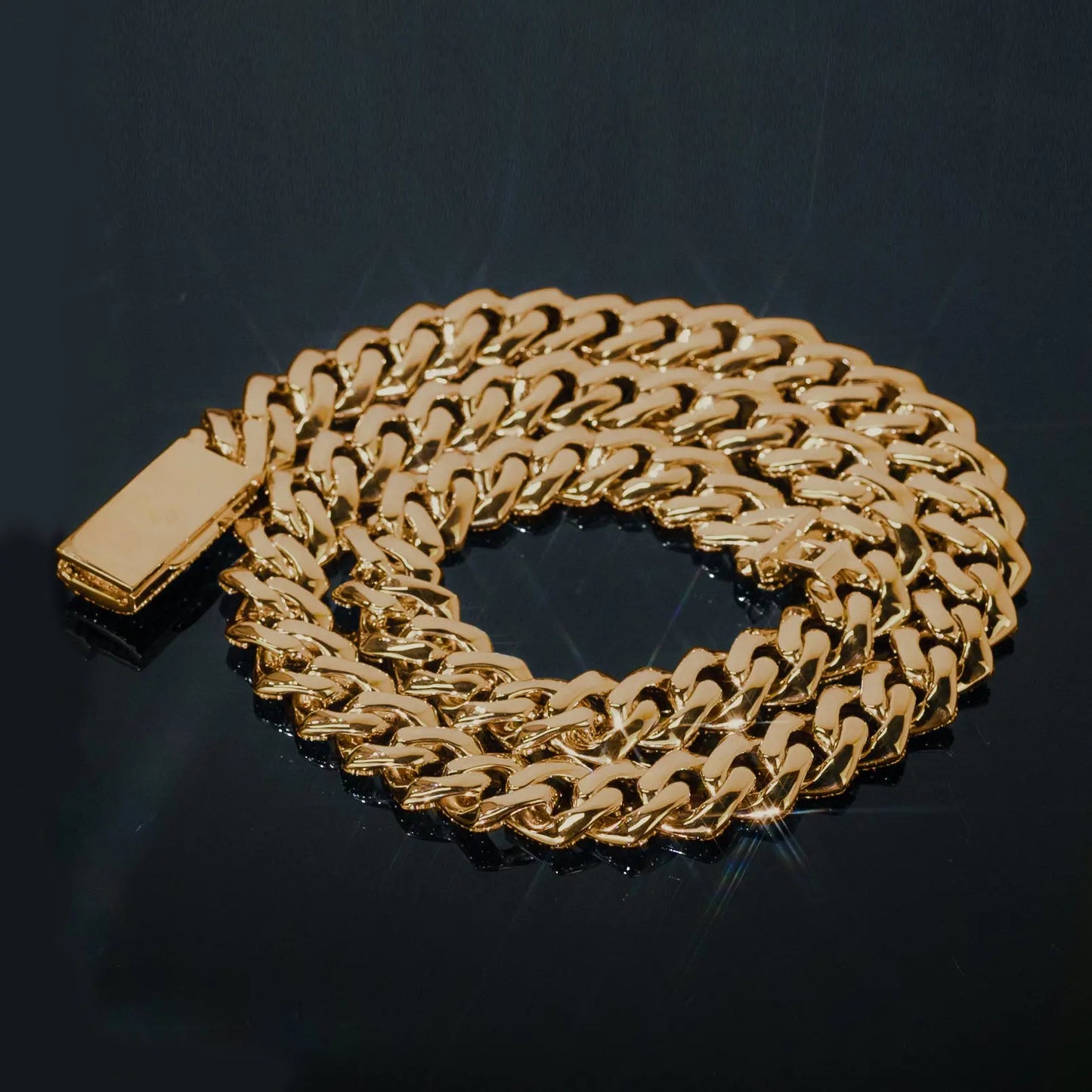 MIAMI CUBAN LINK CHAIN | 15MM PRONG SET | OPTIONAL CUSTOM CLASP Frozen Gold Jewellers