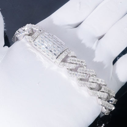 MIAMI CUBAN LINK BRACELET | 15MM | BAGUETTE CUT