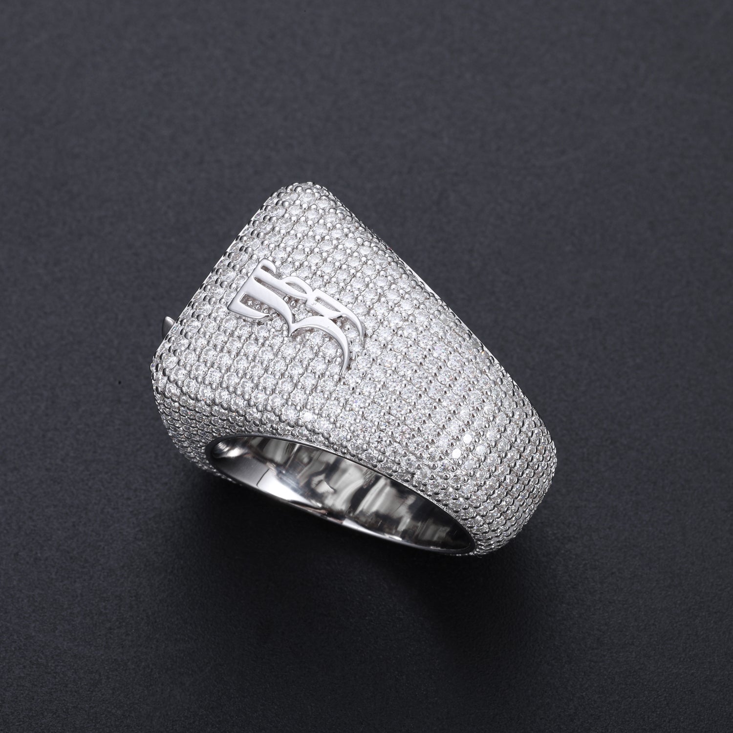 Floating Logo Bust Down Champions Ring 369 side - Frozen Gold Jewellers