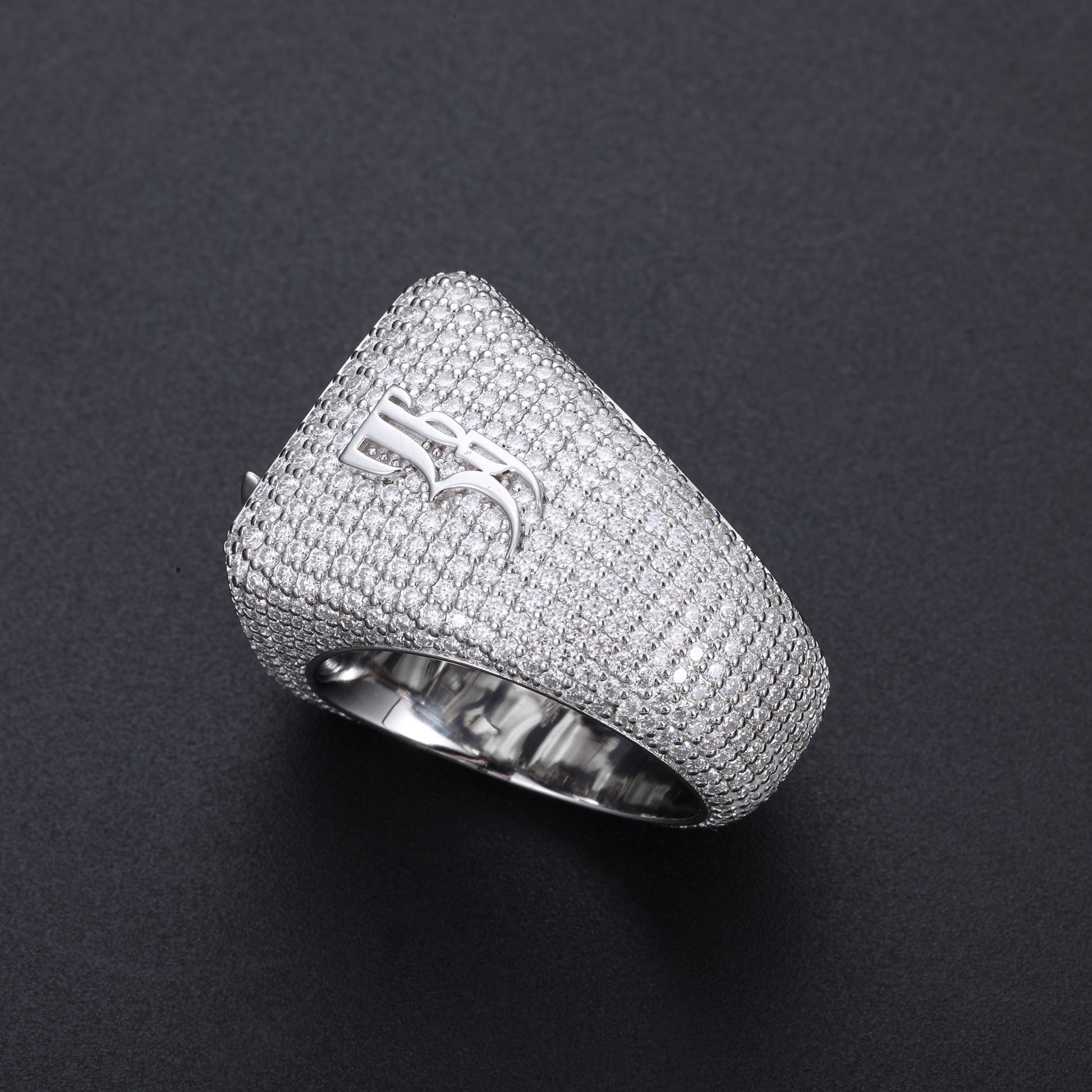 Floating Logo Bust Down Champions Ring 369 side - Frozen Gold Jewellers