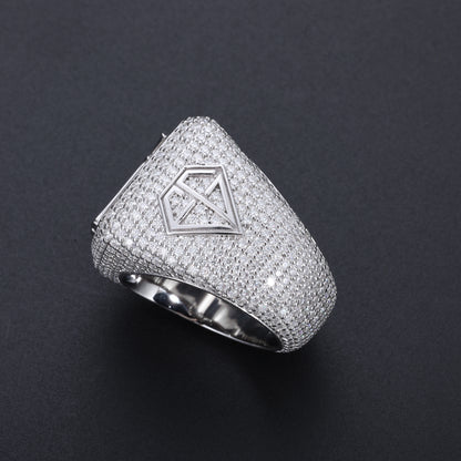 Floating Logo Bust Down Champions Ring FG Side - Frozen Gold Jewellers