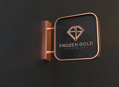 Frozen Gold Black and Gold Store Sign