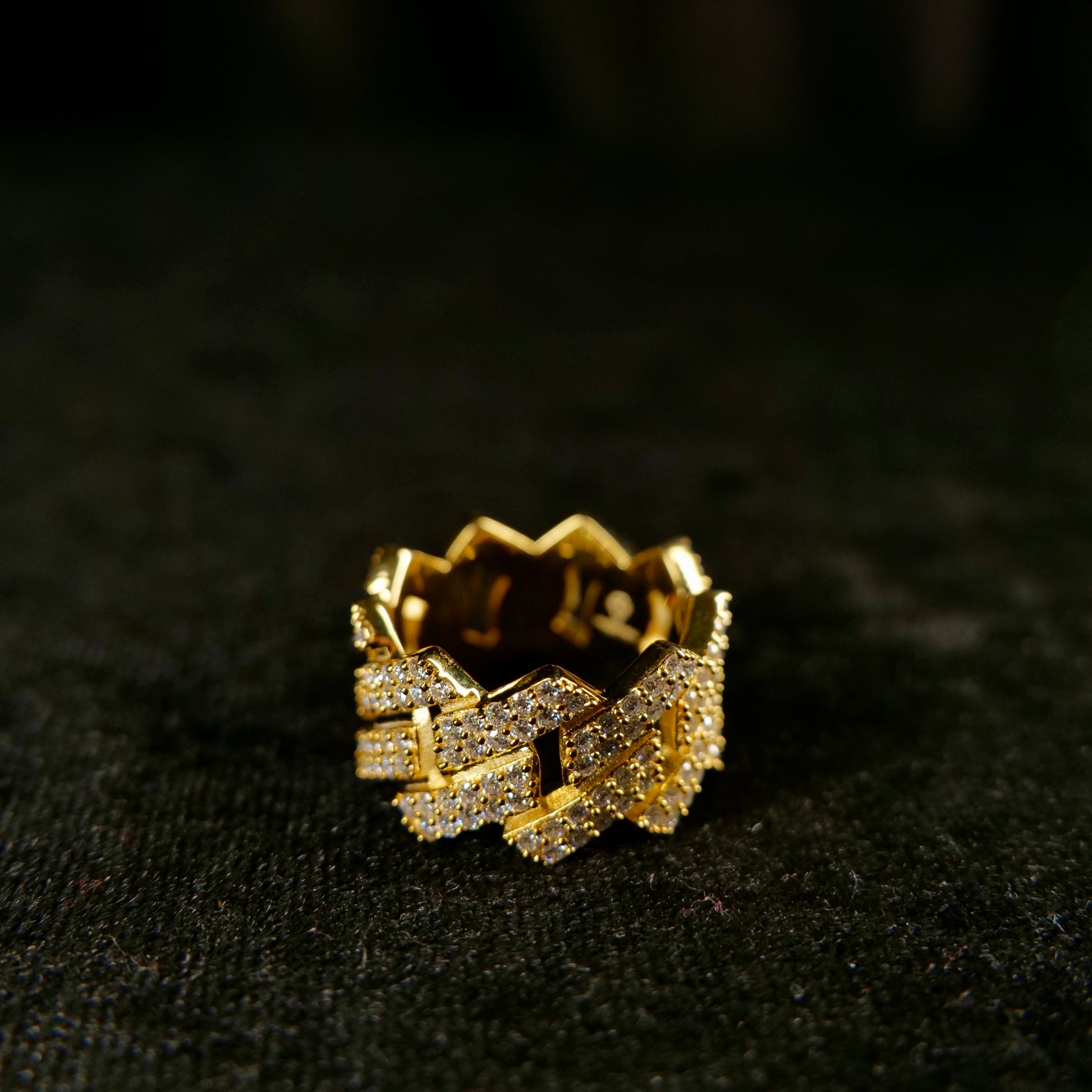 Y/Gold Cuban Ring Top Shot - Frozen Gold Jewellers